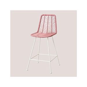 SKLUM Tabouret Haut en Rotin Synthétique Gouda Colors Rose Peonia Blanc ?65 cm - Publicité