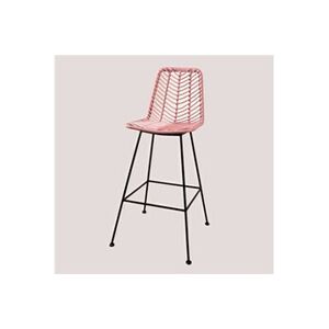 SKLUM Tabouret Haut en Rotin Synthétique Gouda Colors Rose Peonia Noir ?75 cm - Publicité