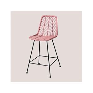 SKLUM Tabouret Haut en Rotin Synthétique Gouda Colors Rose Peonia Noir ?65 cm - Publicité