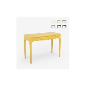 AHD Amazing Home Design Console de bureau élégante et fonctionnelle en bois shabby chic 106x47cm toscano   couleur: jaune - Publicité