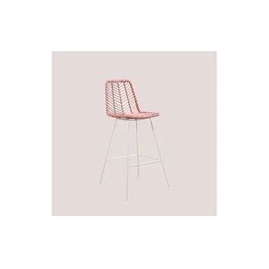 SKLUM tabouret haut en rotin synthétique gouda colors rose peonia rotin pe - acier ?75 cm blanc - Publicité