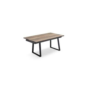 Meubletmoi Table extensible 160/240 cm céramique effet bois pieds luge - texas 02 - Publicité