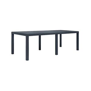 VIDAXL Table de jardin Anthracite 220x90x72 cm Plastique Aspect rotin - Publicité