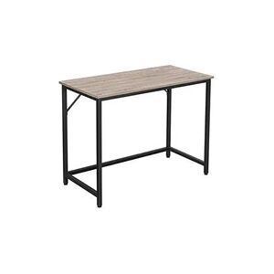 Helloshop26 Bureau table poste de travail petite taille pour bureau salon chambre assemblage simple métal style industriel 100 cm grège et noir 12_0001322 - Publicité