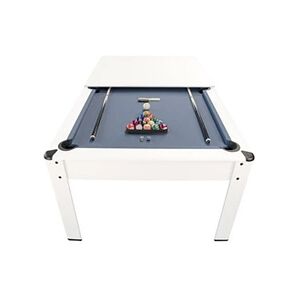 Play4fun Billard Américain HARMONY 6Ft - 206,5 x 116,5 x 80 cm avec accessoires et plateau dînatoire - Couleur Ivoire - Gris - Publicité