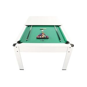 Play4fun Billard Américain HARMONY 6Ft - 206,5 x 116,5 x 80 cm avec accessoires et plateau dînatoire - Couleur Ivoire - Vert - Publicité