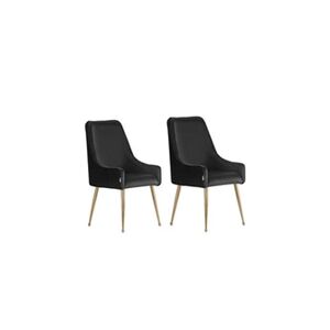Life Interiors Ensemble de 2 chaises de salle à manger rembourrées en velours Soho LUX - Noir - Publicité