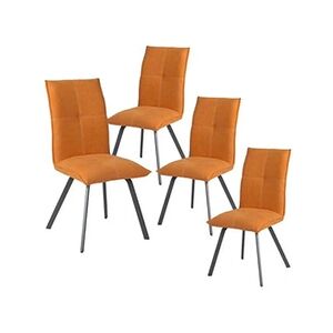 Altobuy BISPO - Lot de 4 Chaises Tissu Coloris Orange - - Publicité