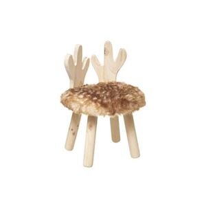 ATMOSPHERA Tabouret enfant Cerf fausse fourrure - Marron - Publicité