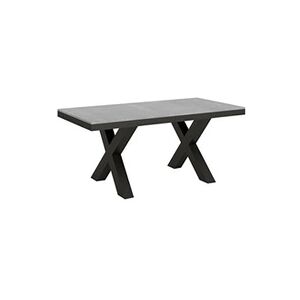 Itamoby Table extensible 90x180/284 cm Traffic Evolution Ciment cadre Anthracite - - Publicité