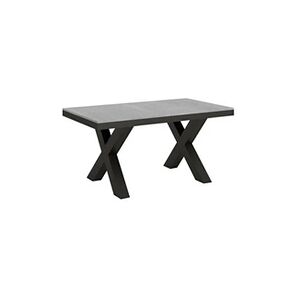 Itamoby Table extensible 90x160/420 cm Traffic Evolution Ciment cadre Anthracite - - Publicité