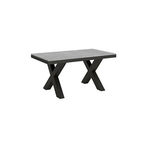 Itamoby Table extensible 90x160/264 cm Traffic Evolution Ciment cadre Anthracite - - Publicité