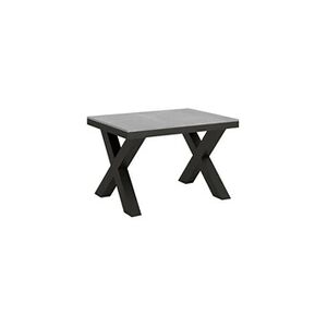 Itamoby Table extensible 90x120/380 cm Traffic Evolution Ciment cadre Anthracite - - Publicité