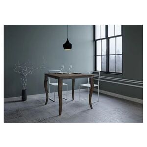 Itamoby Table extensible 90x90/180 cm OlandaLibra Noyer cadre gris - - Publicité
