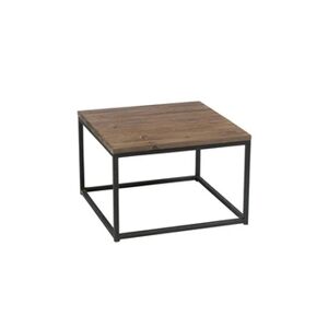 Non renseigné Table d'appoint bois massif foncé et métal noir Uchio L 60 cm - Publicité