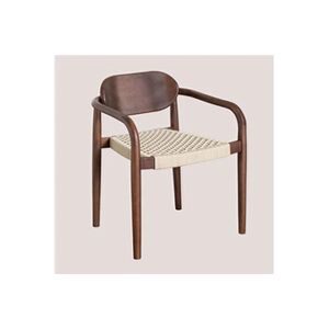 SKLUM Lot de 4 chaises de salle à manger vintage en bois avec accoudoirs Naele Bois Foncé 73,5 cm - Publicité