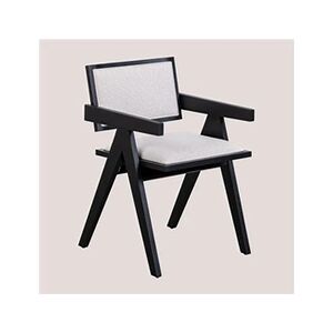 SKLUM Pack de 4 Chaises de Salle à Manger avec Accoudoirs et Rembourrées Lali Noir uni 79 cm - Publicité