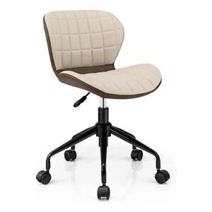 Giantex Chaise de Bureau Réglable en Hauteur, Cuir PU, pour Etude, Bureau, 61 x 61 x 79 cm Marron - Publicité