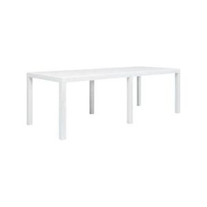 VIDAXL Table de jardin Blanc 220x90x72 cm Plastique Aspect de rotin - Publicité