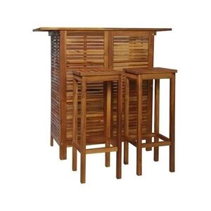 VIDAXL Table et chaises de bar 3 pcs Bois d'acacia massif - Publicité