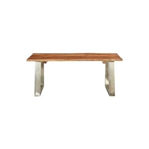 VIDAXL Table basse 100x60x40 cm Bois d'acacia et acier inoxydable - Publicité