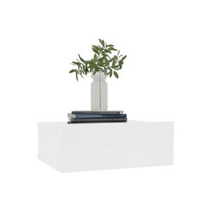 VIDAXL Table de chevet flottante Blanc 40x30x15 cm Bois d'ingénierie - Publicité