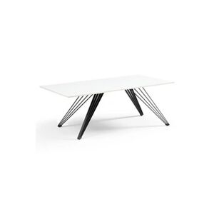 Meubletmoi Table basse 120x60 cm céramique blanc pieds filaires - OREGON 01 - Publicité