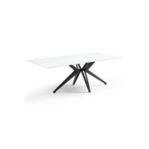 Meubletmoi Table basse 120x60 cm céramique blanc pied étoile - OREGON 06 - Publicité