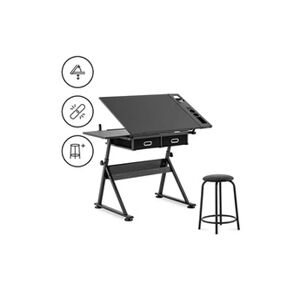Fromm & starck Table à dessin inclinable et réglable en hauteur - 115 x 60 cm - Tabouret compris - Publicité