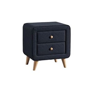 Vente-Unique Table de chevet scandinave - 2 tiroirs - Tissu bleu - ELIDE - Publicité