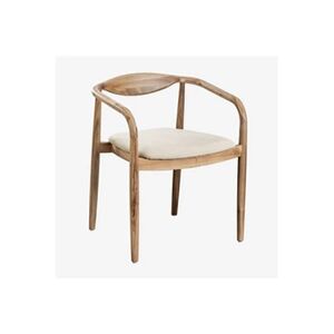 SKLUM Chaise de salle à manger en bois d'acacia et velours Mallory Acacia Rustique Marron - Publicité