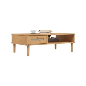 VIDAXL Table basse SENJA aspect rotin marron 100x55x33 cm bois massif - Publicité