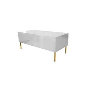 BestMobilier Celeste - table basse - 120 cm - style contemporain - Blanc / Doré - Publicité