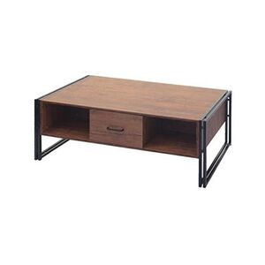 Mendler Table basse HWC-A27b 45x150x60cm MVG-certifié métal aspect chêne sauvage - Publicité