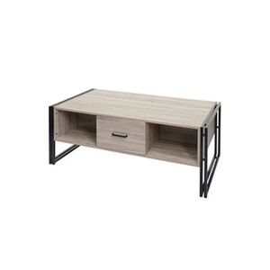 Mendler Table basse HWC-A27b 45x150x60cm MVG-certifié métal aspect chêne - Publicité
