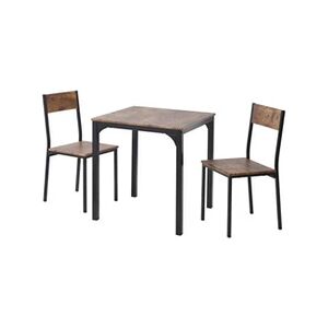 Xiaogazi LIBERTE Table - 2 chaises marron vintage - long 41 prof 38 cm - Publicité