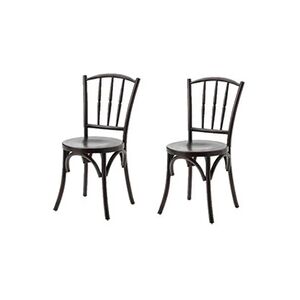 Amadeus - Lot de 2 chaises Bistrot en bois - Marron foncé - Publicité