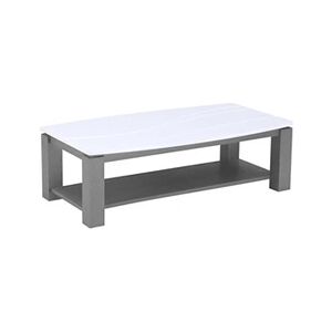 Non renseigné Table basse rectangulaire gris et blanc Oceanne - Publicité