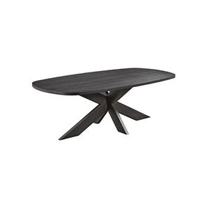 Altobuy ALPHA - Table Repas Ovale 200cm Aspect Bois Noir Piètement Araignée Métal Noir - - Publicité