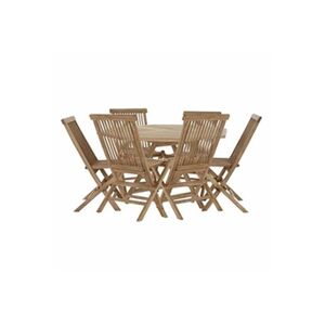 GENERIQUE Ensemble Table avec Chaises DKD Home Decor Teck 120 x 120 x 75 cm 7 pcs - Publicité