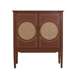 Pegane Meuble console, table console en bois de rotin avec 2 portes coloris marron - Longueur 80 x Profondeur 38 x Hauteur 90 cm - - - Publicité