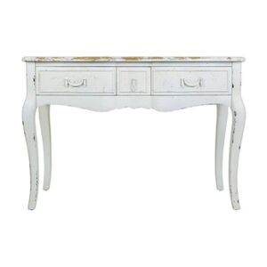 Pegane Meuble console, table console en bois laqué coloris blanc vieilli - Longueur 115 x Profondeur 50 x Hauteur 80 cm - - - Publicité