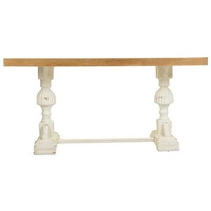 Pegane Table basse, table de salon en bois coloris naturel, blanc - Longueur 150 x Profondeur 60 x Hauteur 72 cm - - - Publicité