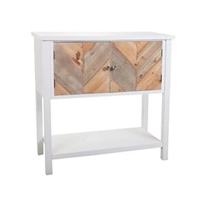 Pegane Meuble console, table console en bois laqué blanc avec 2 portes - Longueur 92 x Profondeur 39 x Hauteur 91 cm - - - Publicité