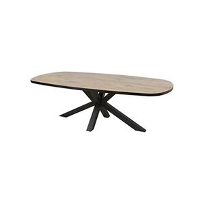 Altobuy CANYON - Table Ovale 230cm Aspect Bois Piètement Araignée Métal Noir - - Publicité