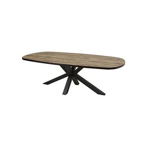 Altobuy TROPIX - Table Ovale 230cm Aspect Bois Piètement Etoile Métal Noir - - Publicité