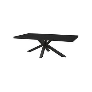 Altobuy NOX - Table Rectangulaire 230cm Aspect Bois Noir Piètement Etoile Métal Noir - - Publicité