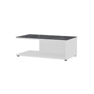 MSO Table basse design blanche et aspect marbre MARBLE - Publicité