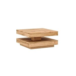 MSO Table basse design aspect chêne artisanal avec plateau pivotant Numba - Publicité