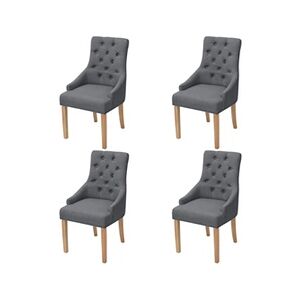 VIDAXL Chaises à manger lot de 4 gris foncé tissu - Publicité